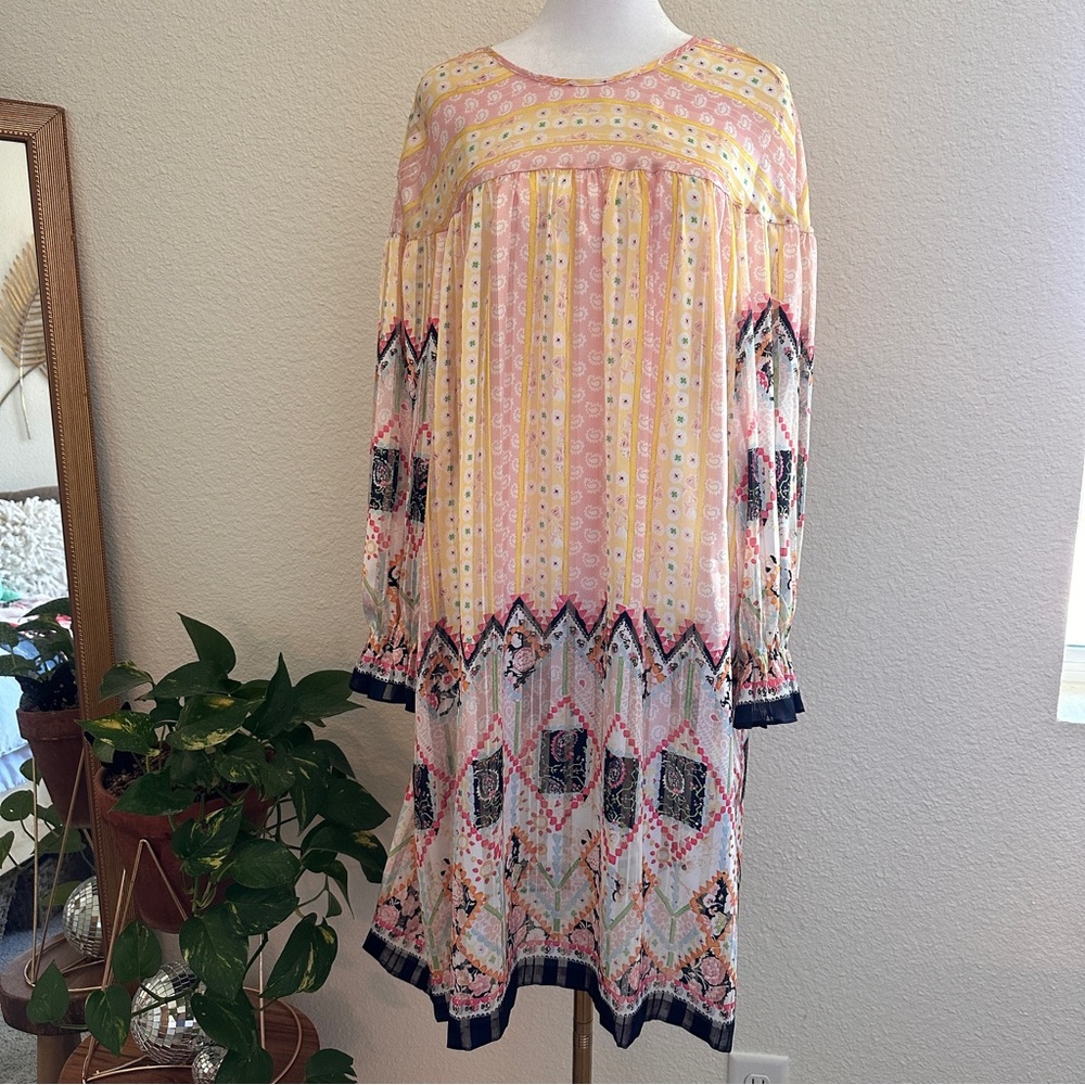 Anna Sui Botanical Patchwork Long Ruffle Sleeve T… - image 6